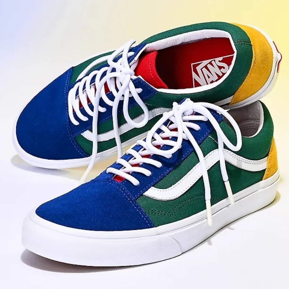 Vans Old Skool Yacht Club Blue, Green, Yellow & Red Skate Shoes